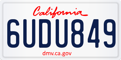 CA license plate 6UDU849