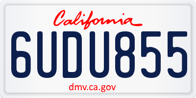 CA license plate 6UDU855