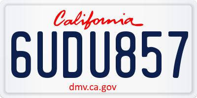 CA license plate 6UDU857