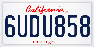 CA license plate 6UDU858
