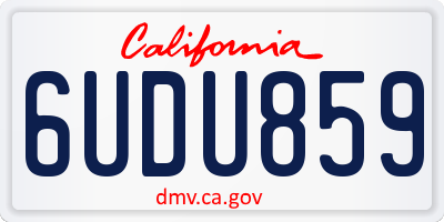 CA license plate 6UDU859