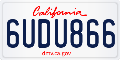 CA license plate 6UDU866