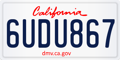 CA license plate 6UDU867