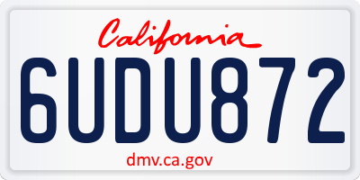 CA license plate 6UDU872