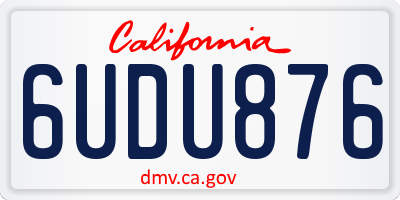 CA license plate 6UDU876