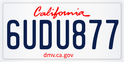 CA license plate 6UDU877