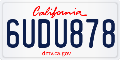 CA license plate 6UDU878