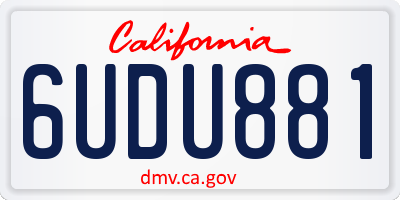 CA license plate 6UDU881