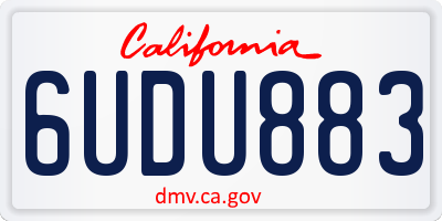 CA license plate 6UDU883