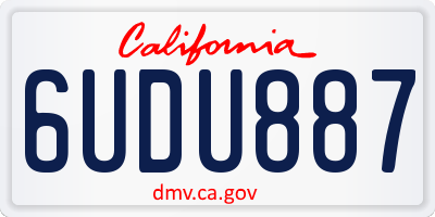 CA license plate 6UDU887
