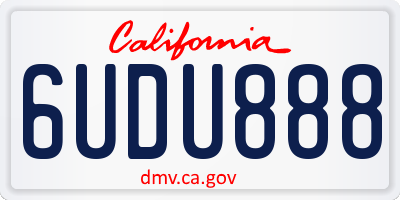 CA license plate 6UDU888