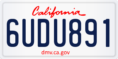 CA license plate 6UDU891