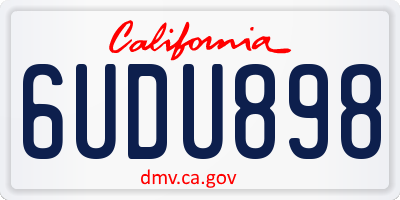 CA license plate 6UDU898
