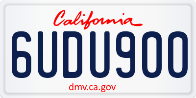 CA license plate 6UDU900