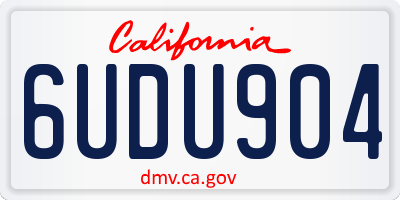 CA license plate 6UDU904