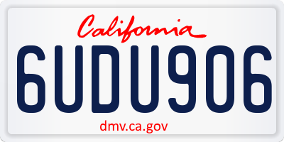 CA license plate 6UDU906