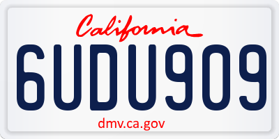 CA license plate 6UDU909
