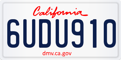 CA license plate 6UDU910
