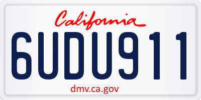 CA license plate 6UDU911