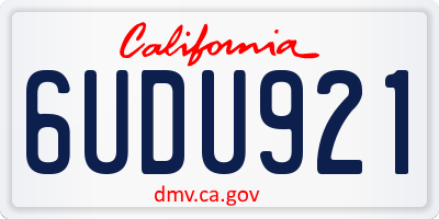 CA license plate 6UDU921