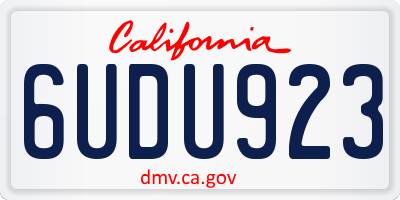 CA license plate 6UDU923
