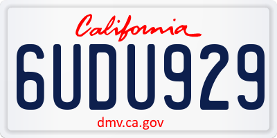 CA license plate 6UDU929