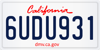 CA license plate 6UDU931