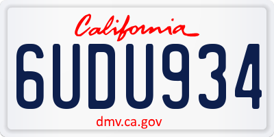 CA license plate 6UDU934