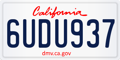 CA license plate 6UDU937