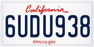CA license plate 6UDU938