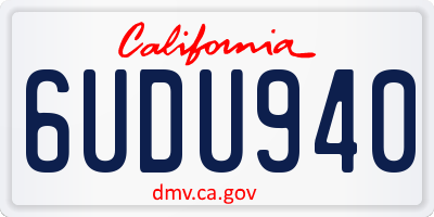 CA license plate 6UDU940