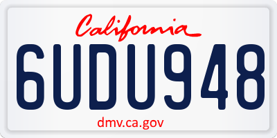 CA license plate 6UDU948