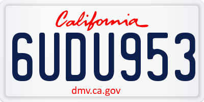 CA license plate 6UDU953