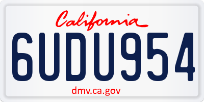 CA license plate 6UDU954