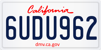 CA license plate 6UDU962