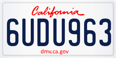 CA license plate 6UDU963