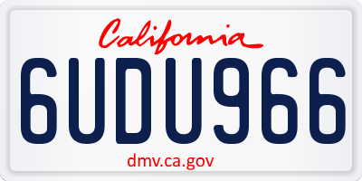 CA license plate 6UDU966