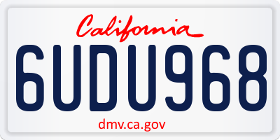 CA license plate 6UDU968