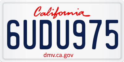 CA license plate 6UDU975