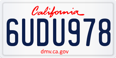 CA license plate 6UDU978
