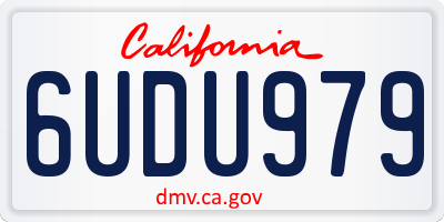 CA license plate 6UDU979