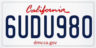 CA license plate 6UDU980