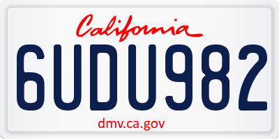 CA license plate 6UDU982