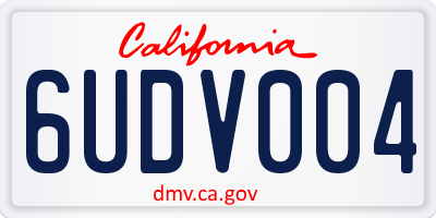 CA license plate 6UDV004