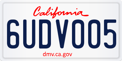 CA license plate 6UDV005