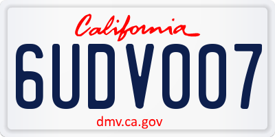 CA license plate 6UDV007