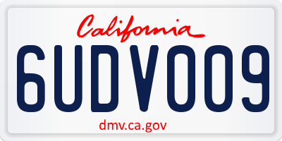 CA license plate 6UDV009