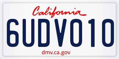 CA license plate 6UDV010