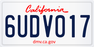 CA license plate 6UDV017