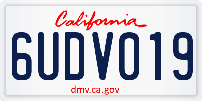 CA license plate 6UDV019